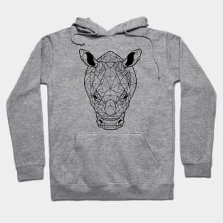 Geometric Rhinoceros Head: Angular Artwork Hoodie